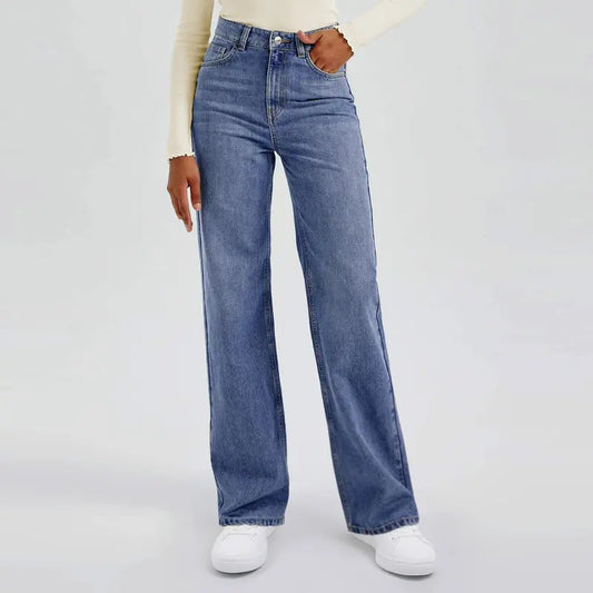 Ultra Stretchy High Waist Straight Leg Jeans