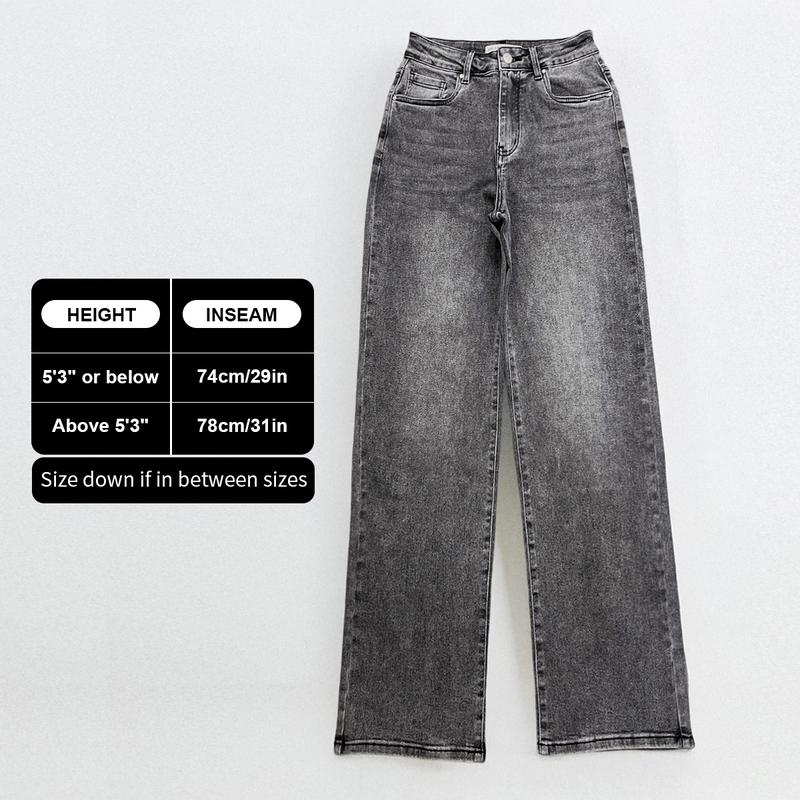 Ultra Stretchy High Waist Straight Leg Jeans