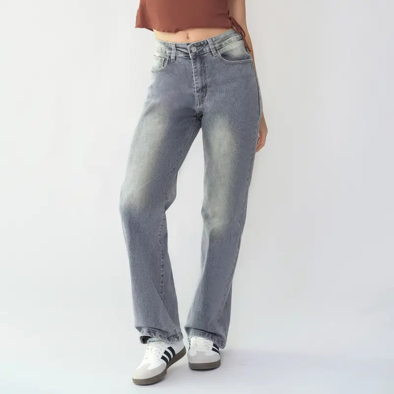 Ultra Stretchy High Waist Straight Leg Jeans