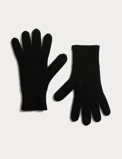 Black Knitted Gloves