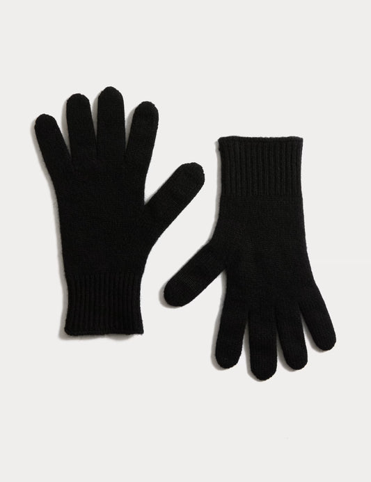 Black Knitted Gloves