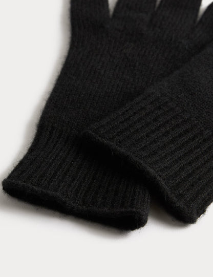 Black Knitted Gloves